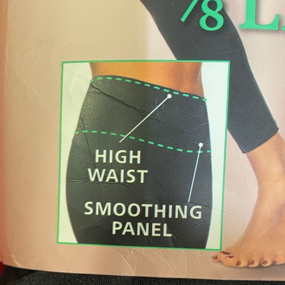 Felina Velvety Soft 7/8 Black Leggings - Two 2-packs - Picture 3 of 7